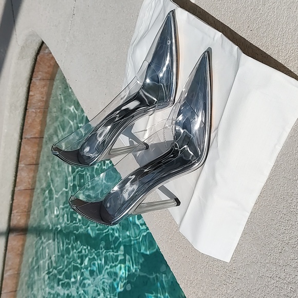 Good American clear Cinderella pointed toe pump - Picture 1 of 16